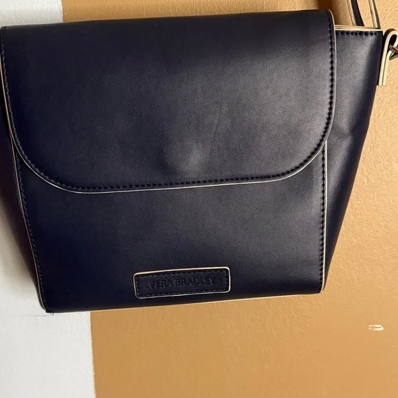 Vera Bradley Leather Navy Crossbody Bag - Picture 2 of 7